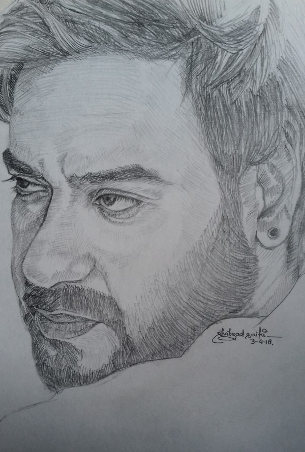 Brilliant Pencil Sketch Of Ajay Devgn