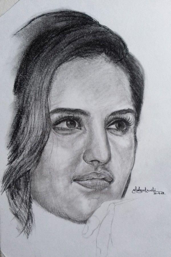 Awesome Pencil Sketch Of Katrina Kaif - DesiPainters.com