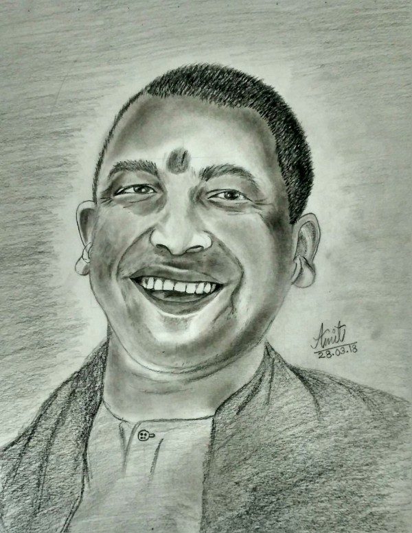 Classic Pencil Sketch Of CM Of UP Yogi Aadityanath ji - DesiPainters.com