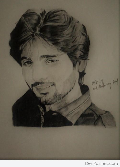 Pencil Sketch Of Singer Zeeshan Rokhri - DesiPainters.com