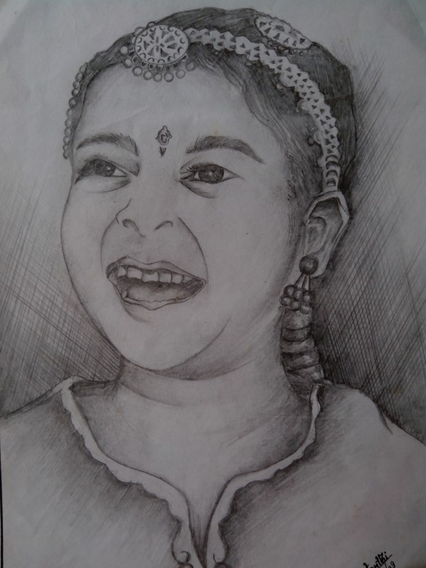 Wonderful Pencil Sketch Of Cute Girl