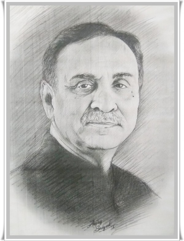 Great Mixed Painting Of Honorable Vijay Rupani - DesiPainters.com