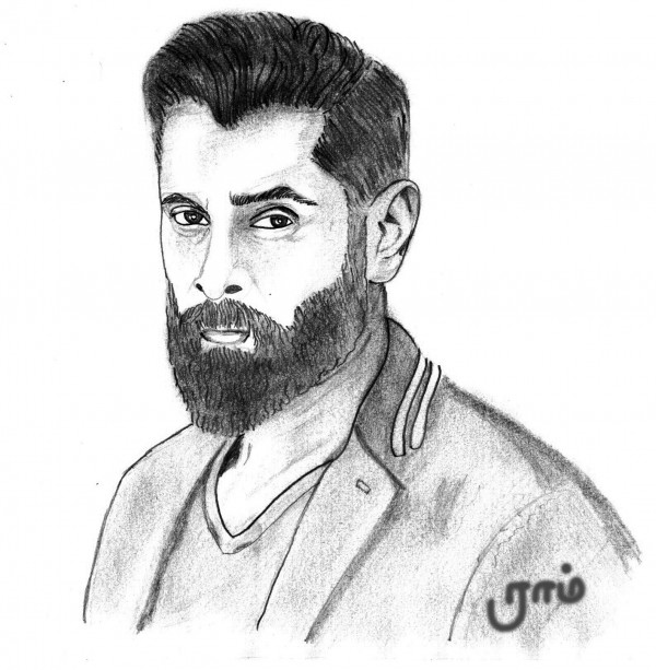 Classic Pencil Sketch Of Tamil Actor Vikram