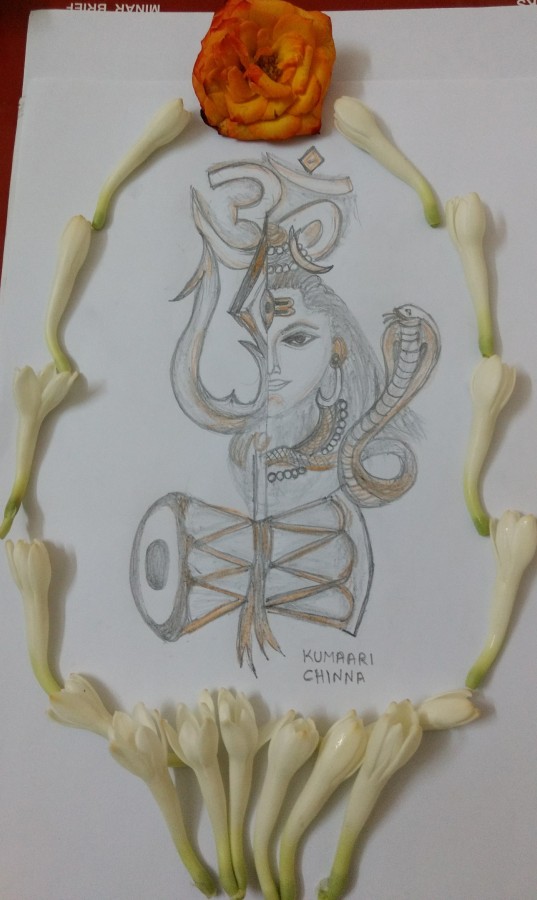 Perfect Pencil Sketch Of Lord Shiva - DesiPainters.com