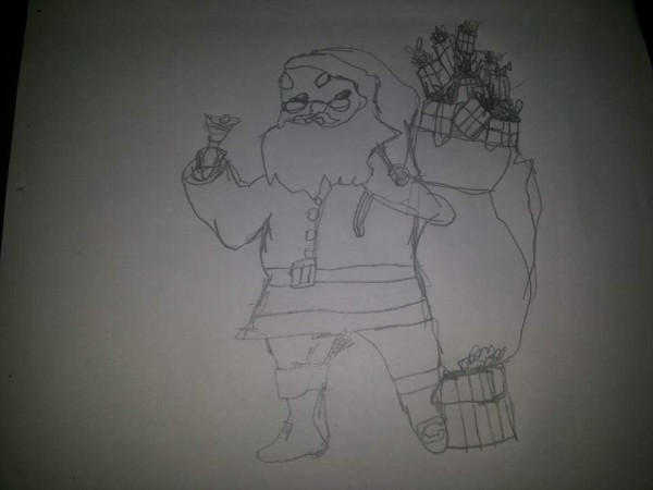 Pencil Sketch Of Santa Claus - DesiPainters.com