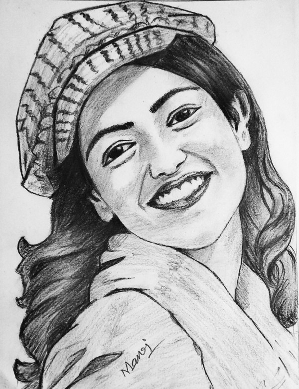 Beautiful Pencil Sketch Of Kajal Aggarwal - DesiPainters.com