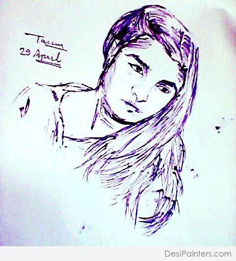 Pencil Sketch Of Sad Girl - DesiPainters.com