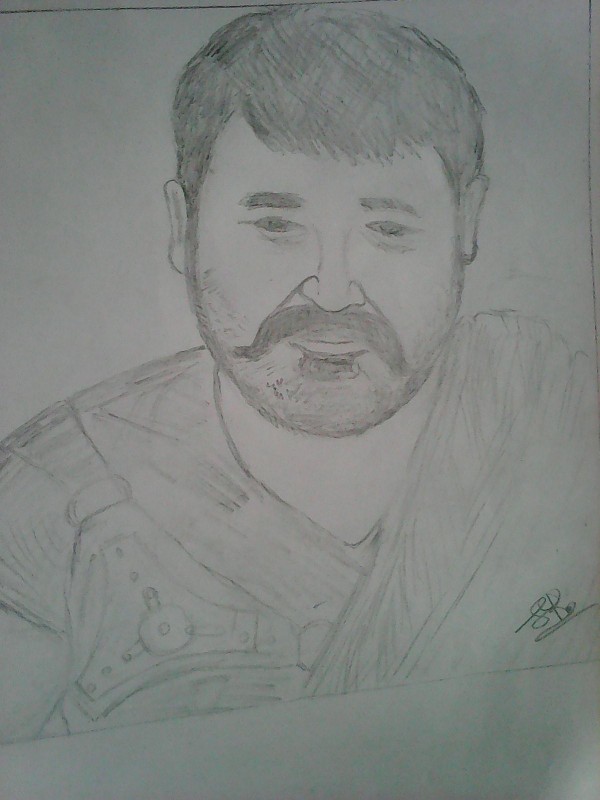 Pencil Sketch Of Mohanlal - DesiPainters.com
