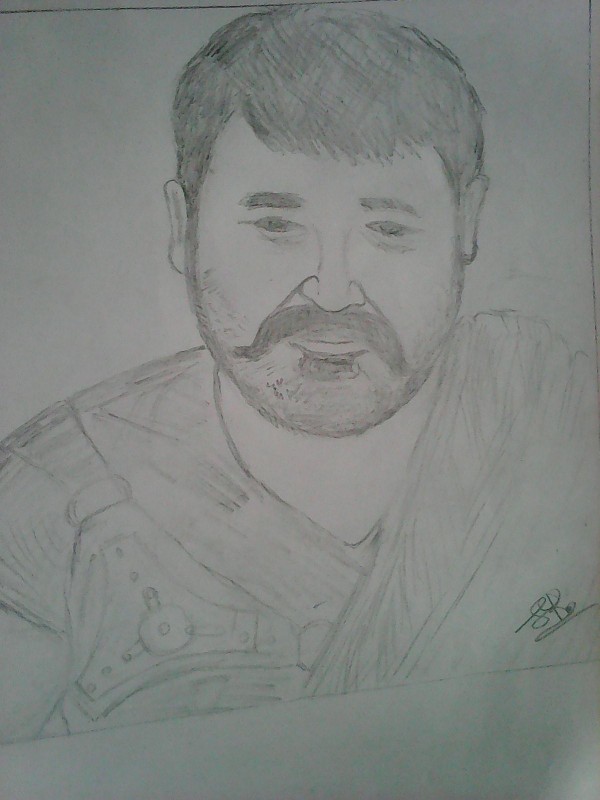 Pencil Sketch Of Mohanlal