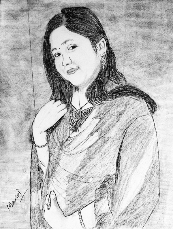 Pencil Sketch Of Nibedita - DesiPainters.com