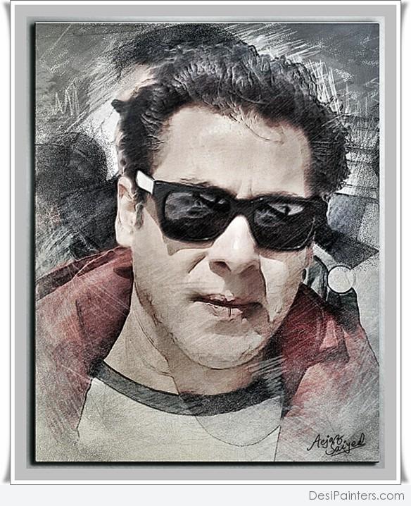 Fantastic Mixed Painting Of Salman Khan