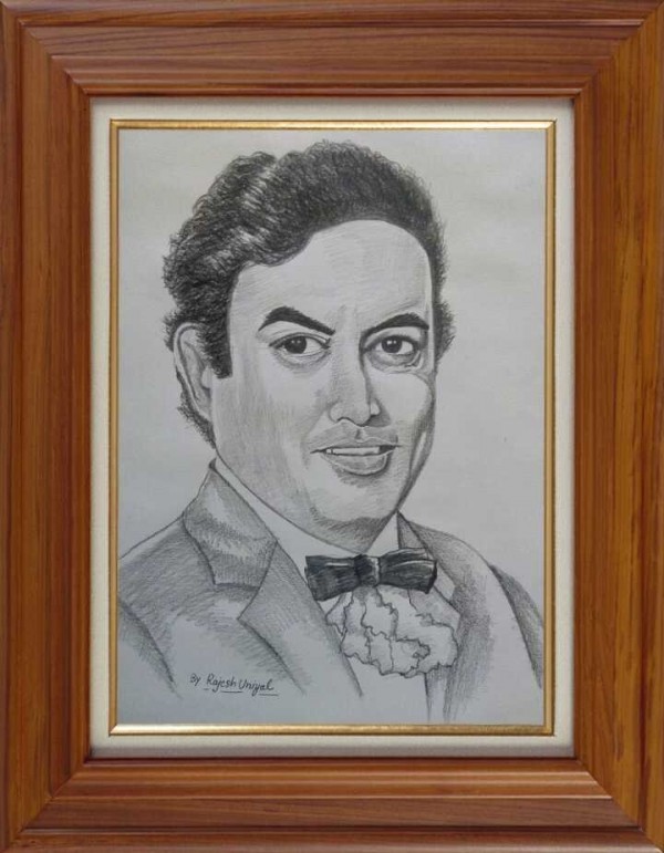 Great Pencil Sketch Of Sanjeev Kumar Ji - DesiPainters.com