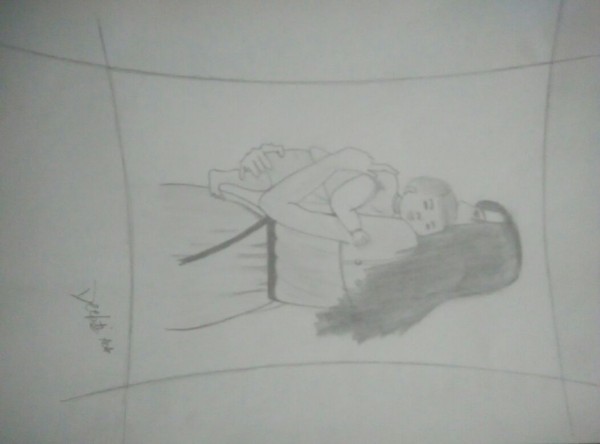 Pencil Sketch Of Mother Love - DesiPainters.com