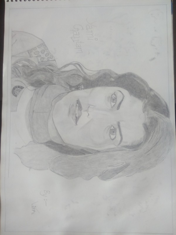 Pencil Sketch Of Yami Gautam - DesiPainters.com