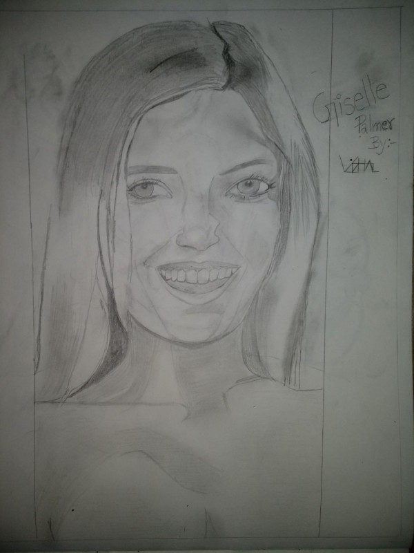 Pencil Sketch Of Giselle Palmer - DesiPainters.com