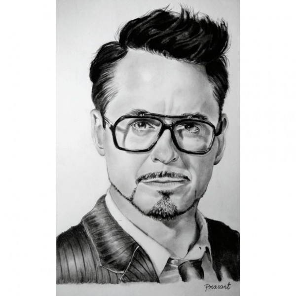 Awesome Pencil Sketch Of Robert Downey Jr - DesiPainters.com