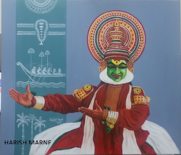 Great Acryl Painting Of Kathakkali - DesiPainters.com