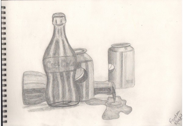 Wonderful Pencil Color Of Cold Drink Bottles And Cans - DesiPainters.com