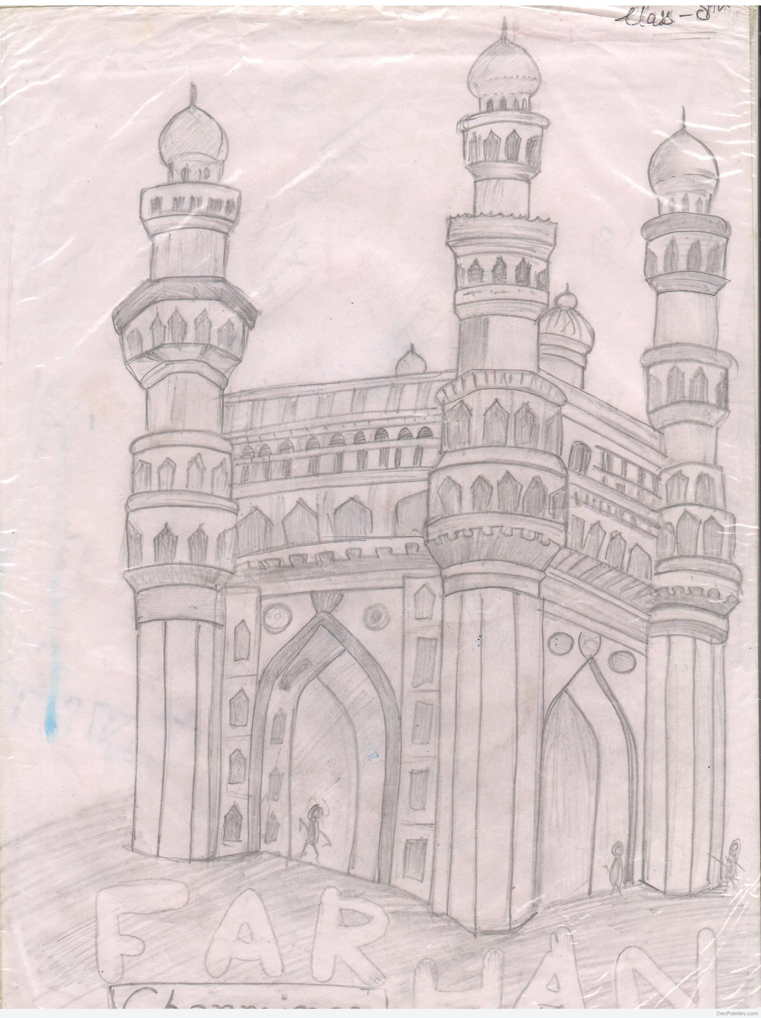 Charminar Pencil Sketch