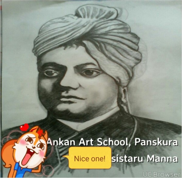 Awesome Pencil Sketch Of Swami Vivekananda