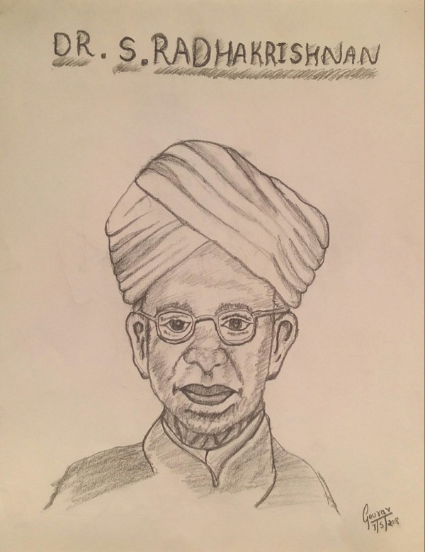 Amazing Pencil Sketch Of Dr. S Radhakrishnan - DesiPainters.com