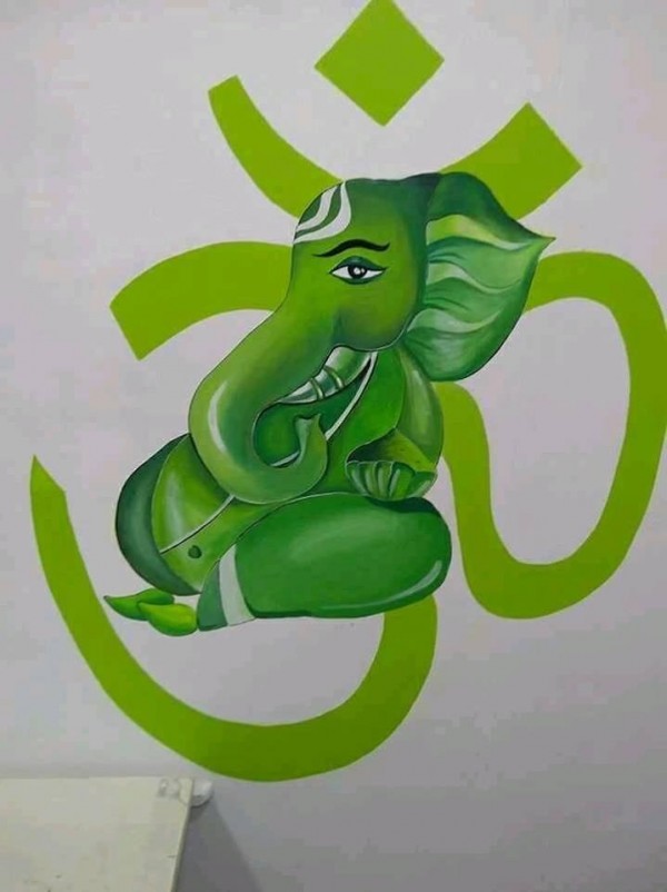Perfect Oil Painting Of Lord Ganesha - DesiPainters.com
