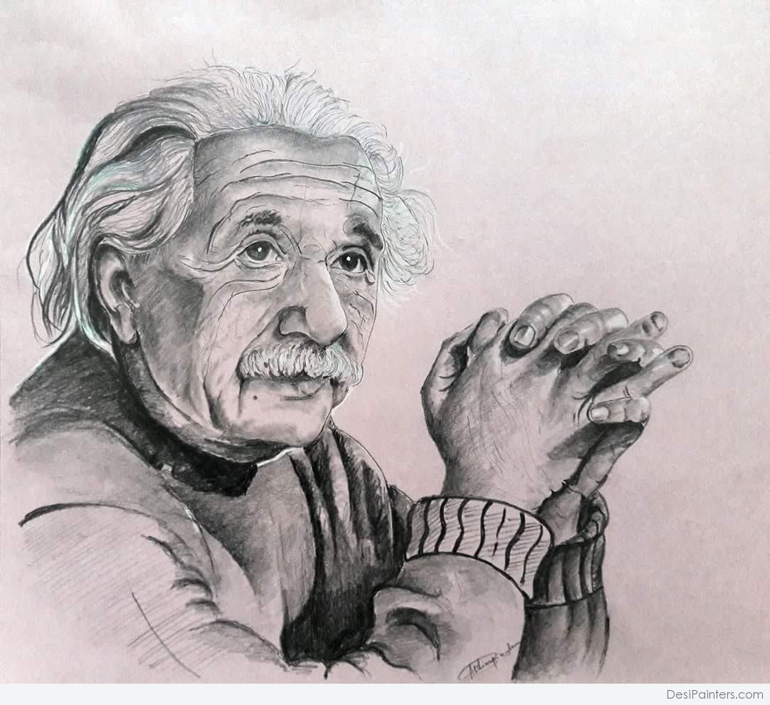 Best Pencil Sketch Of Albert Einstein | DesiPainters.com