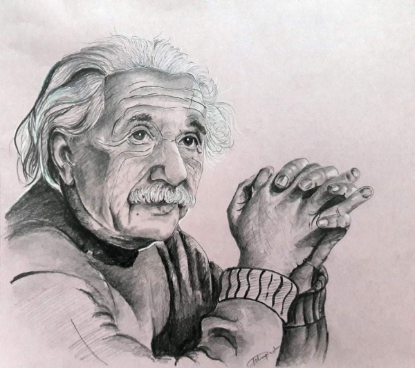 Best Pencil Sketch Of Albert Einstein - DesiPainters.com