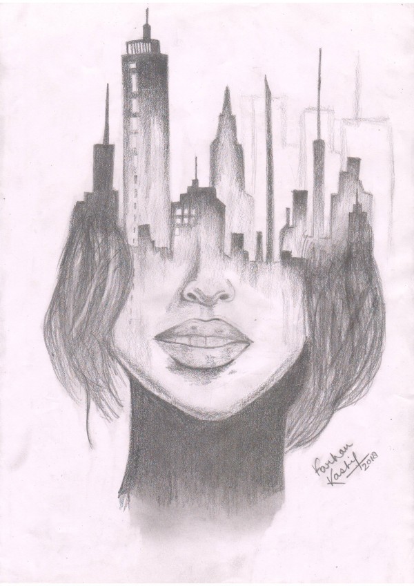 Perfect Pencil Sketch By Farhan Kashif Jeelani - DesiPainters.com