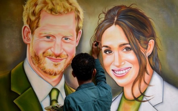Amazing Painting Of British Prince Harry And Mehgan Markle