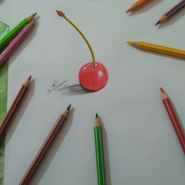 3D Pencil Color Of Cherry - DesiPainters.com