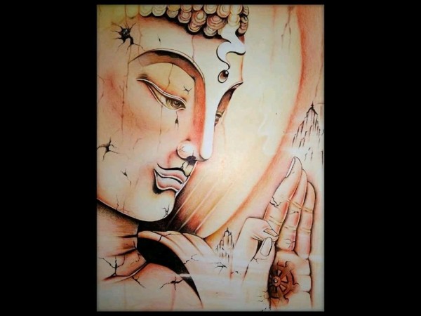 Great Pencil Sketch Of Lord Buddha - DesiPainters.com