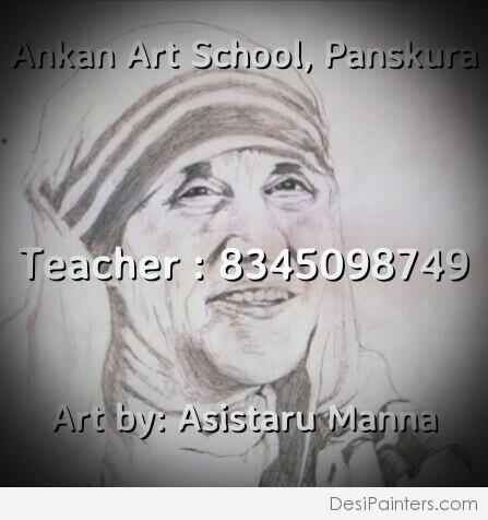 Beautiful Pencil Sketch Of Mother Teresa - DesiPainters.com