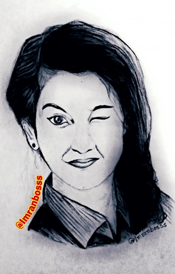 Pencil Sketch Of Viral Girl Priya Prakash Varrier - DesiPainters.com