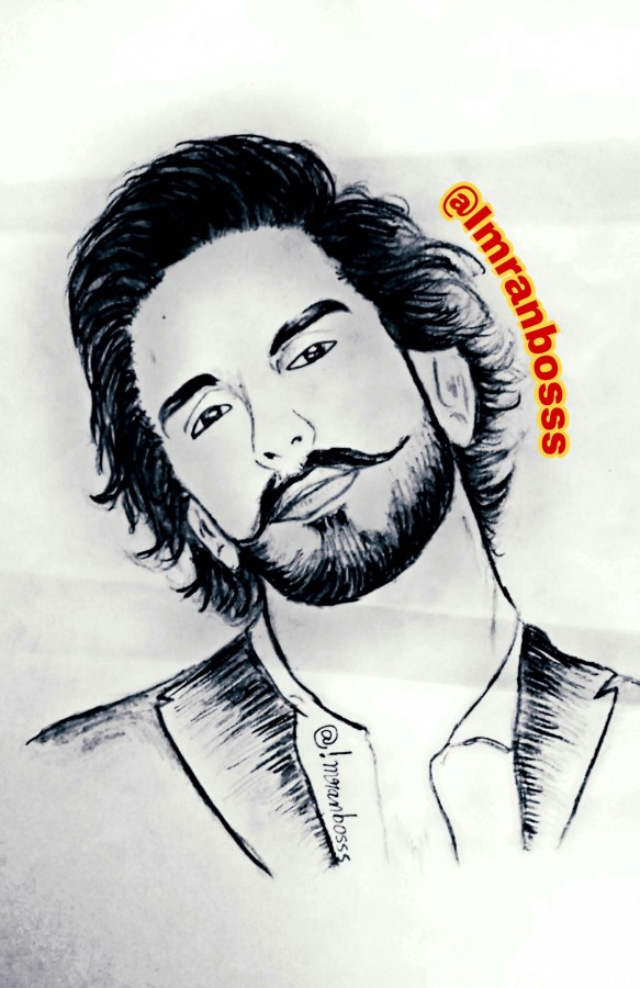 Pencil Sketch Of Ranveer Singh - DesiPainters.com