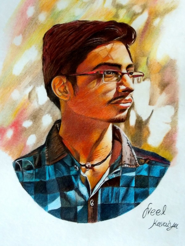 Wonderful Self Portrait By Neel Kavaiya - DesiPainters.com