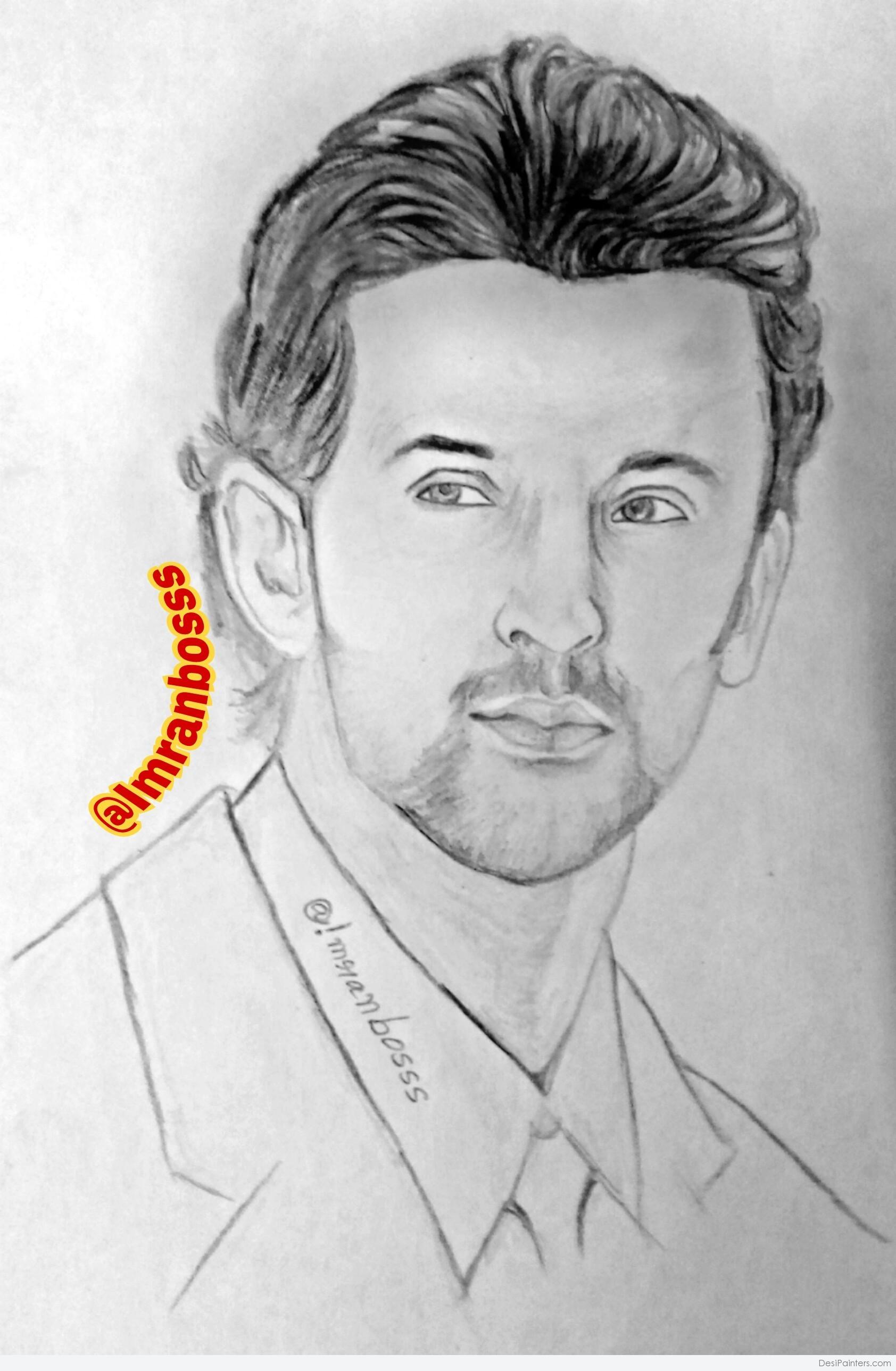 hrithik roshan sketch by zubairgd on DeviantArt