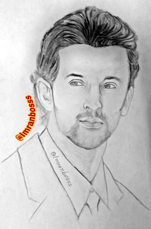 Pencil Sketch Of Hrithik Roshan - DesiPainters.com