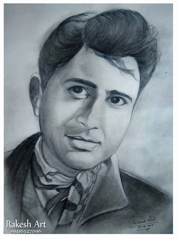 Fantastic Pencil Sketch Of Dev Aanand