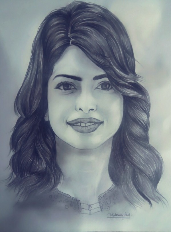 Awesome Pencil Sketch Of Priyanka Chopra - DesiPainters.com