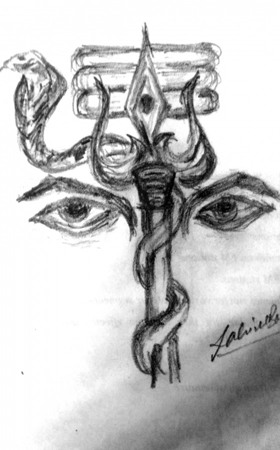 Brilliant Pencil Sketch Of Lord Shiva - DesiPainters.com