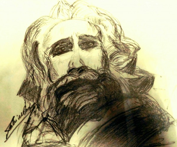 Pencil Sketch Of Greek Old Man - DesiPainters.com