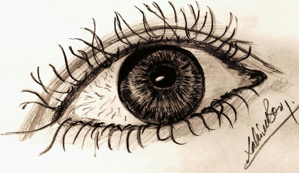 Fantastic Pencil Sketch Of Eye With Maskara