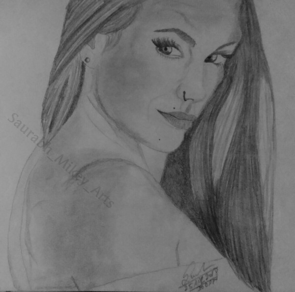 Pencil Sketch Of Nose Ring Girl - DesiPainters.com