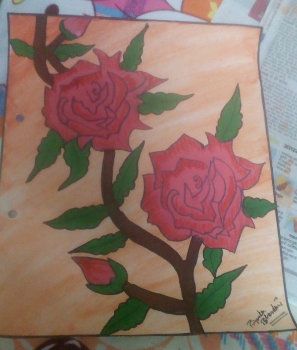 Awesome Watercolor Painting Of Roses - DesiPainters.com