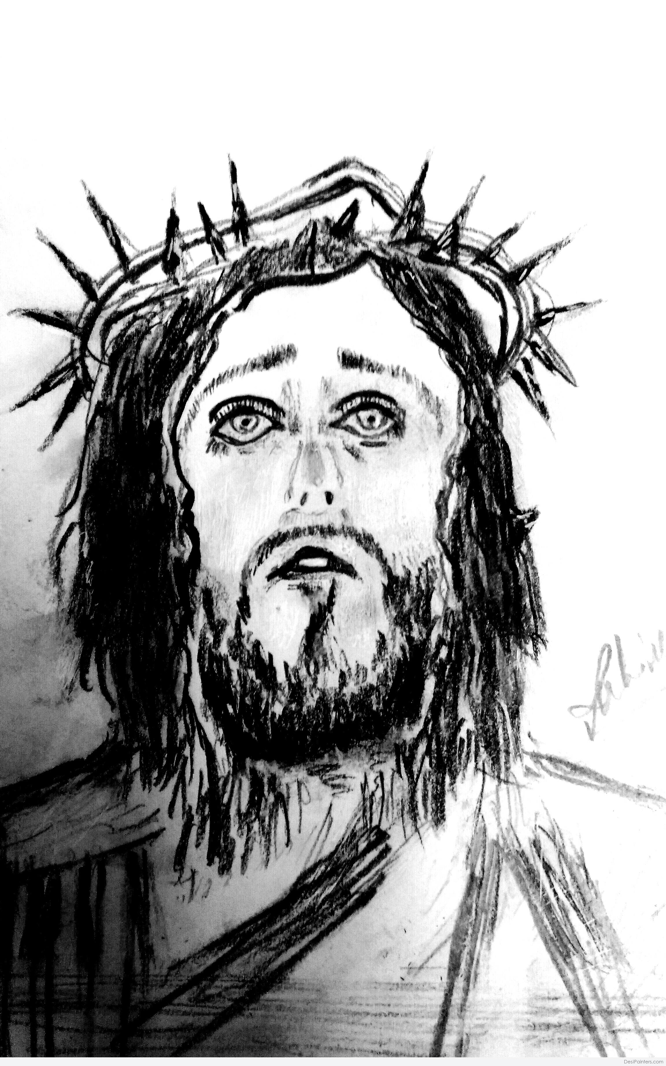 Cartoon Jesus drawing Stock Vector | Adobe Stock