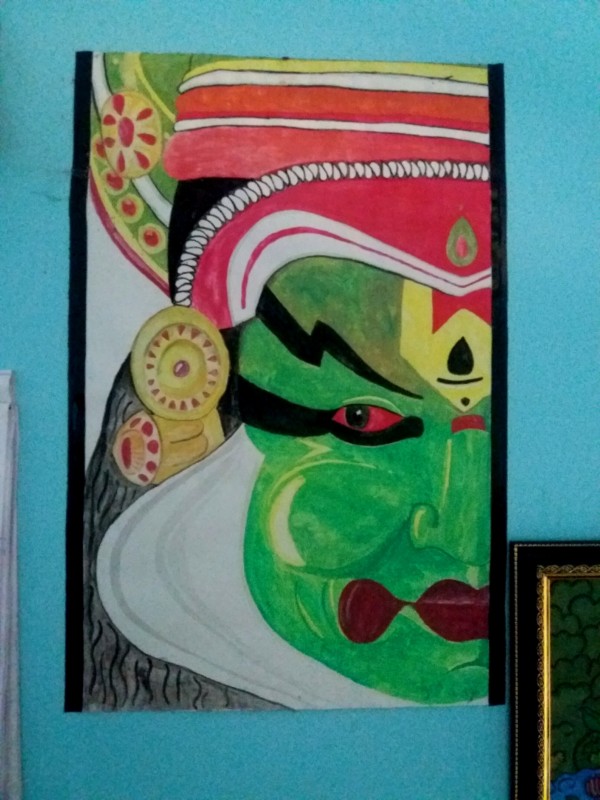 Great Watercolor Painting Of Kathakali