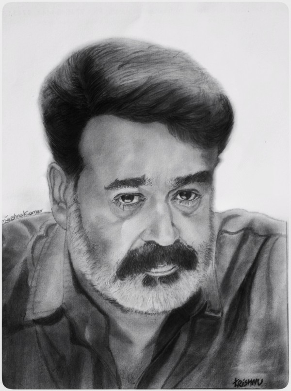 Perfect Pencil Sketch Of Mohanlal