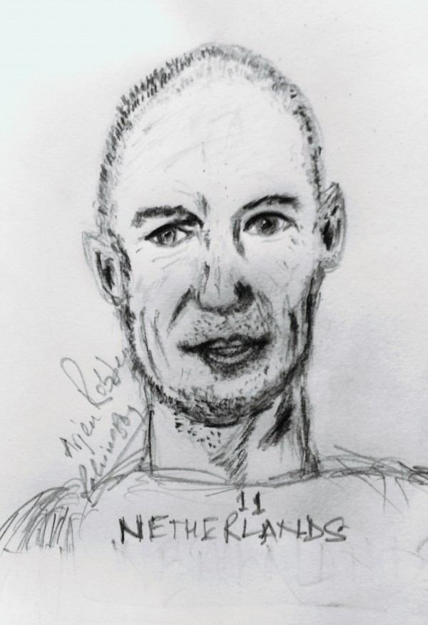 Portrait Of Arjen Robben By Rahine Bose - DesiPainters.com