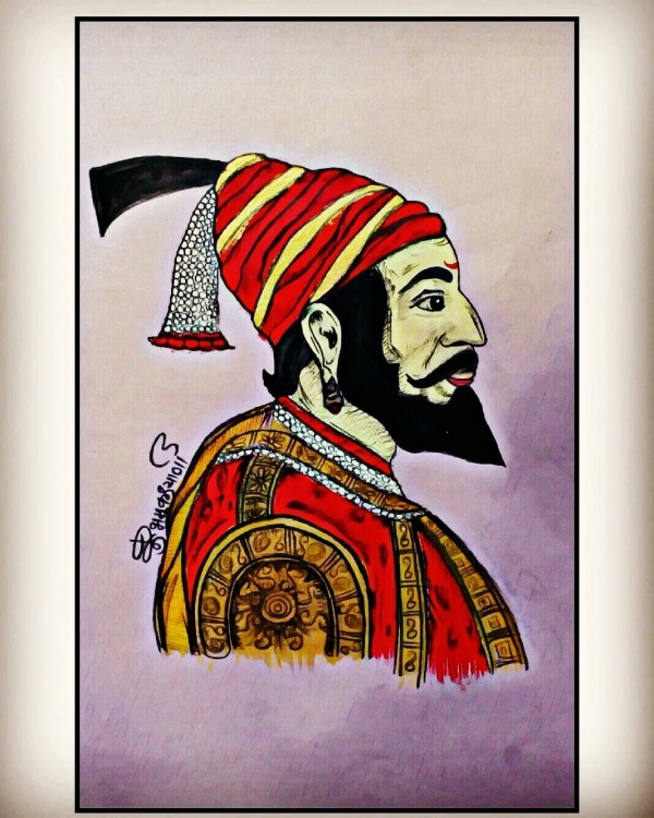 Great Pencil Color Art Of Chhatrapati Shivaji Maharaj - DesiPainters.com